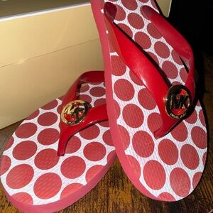 Michael Kors Red and White Sandals